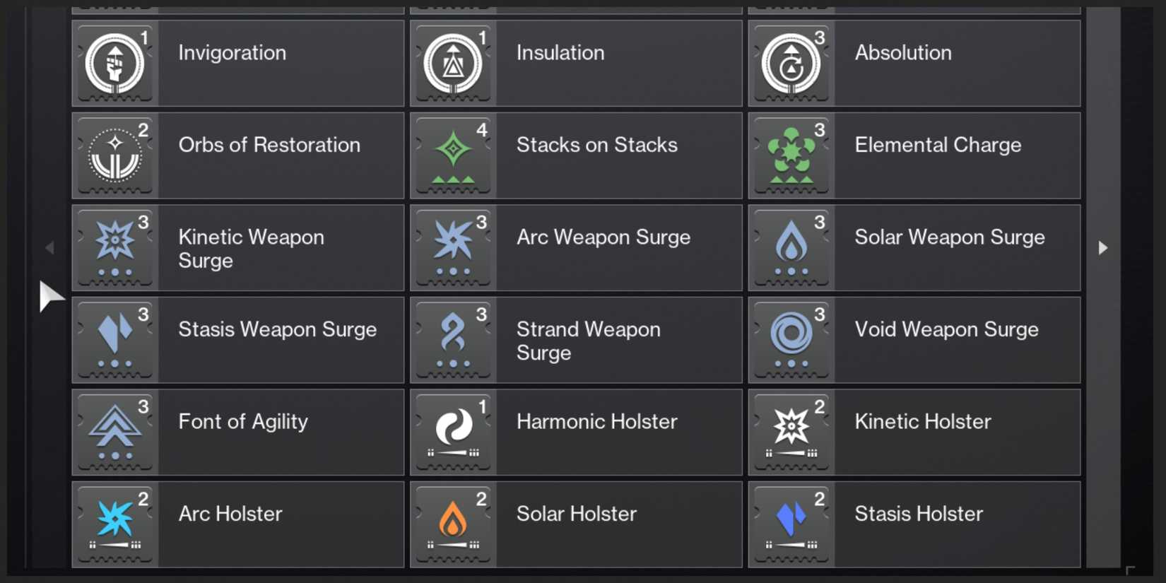 Weapon Surge Mods in Collections in Destiny 2