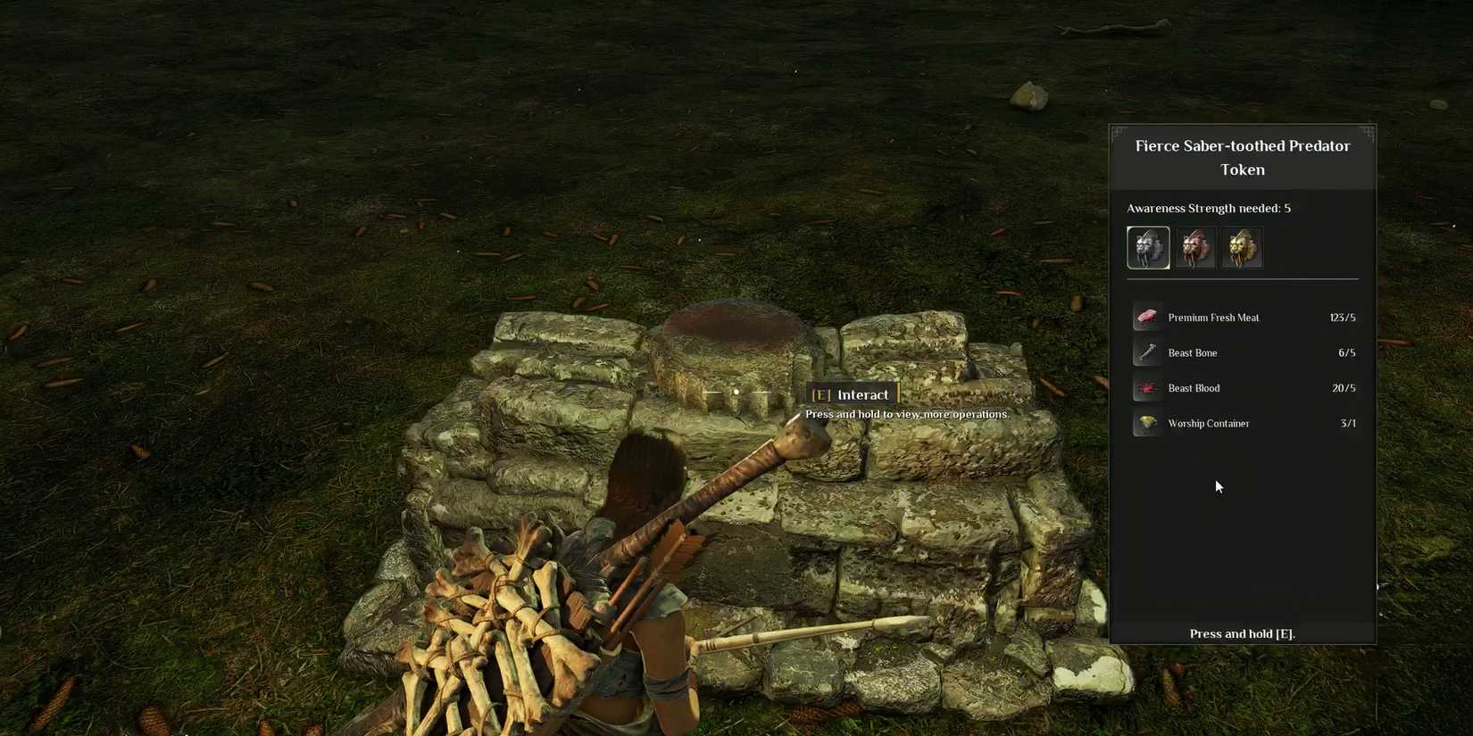 where to find required materials for saber-toothed predator in soulmask