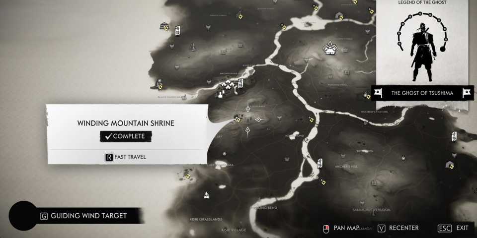 Winding Mountain Shrine in Ghost of Tsushima