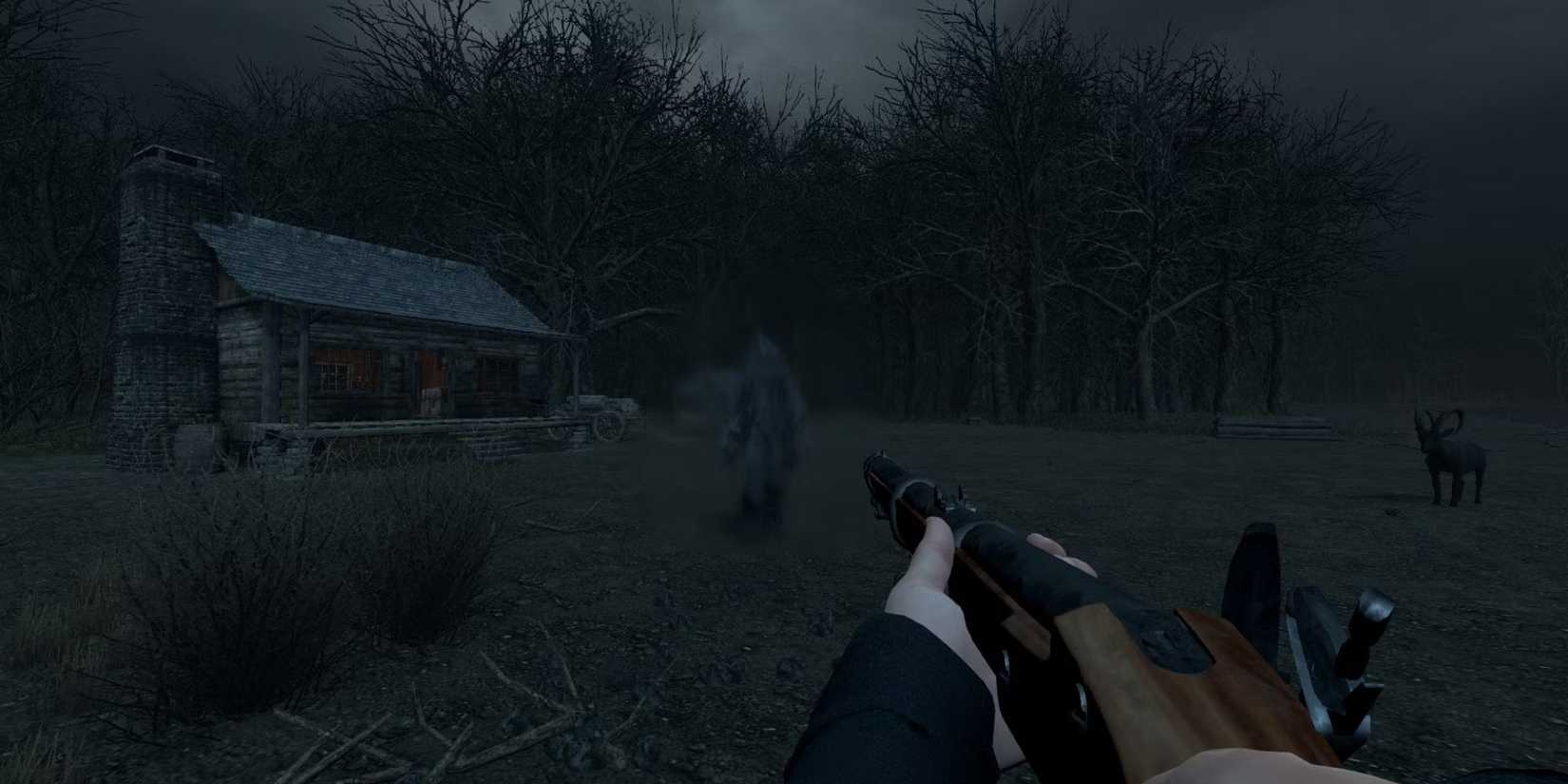 witch hunt shooting figure in woods at night-1