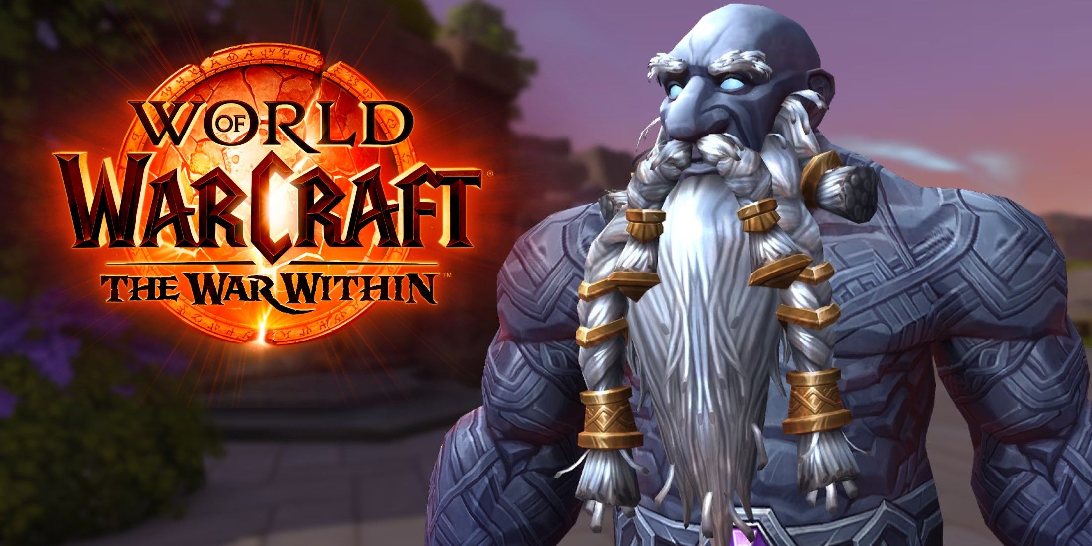 an earthen from wow tww with the logo in front of it