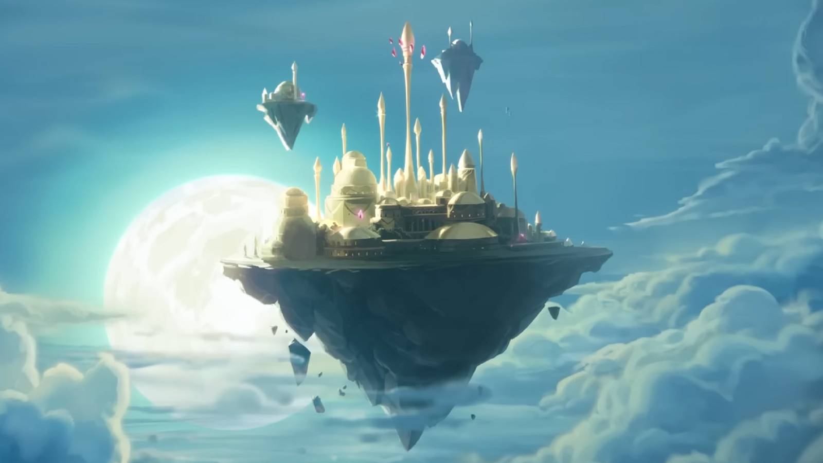 dalaran floating in the sky from hearthstone wow