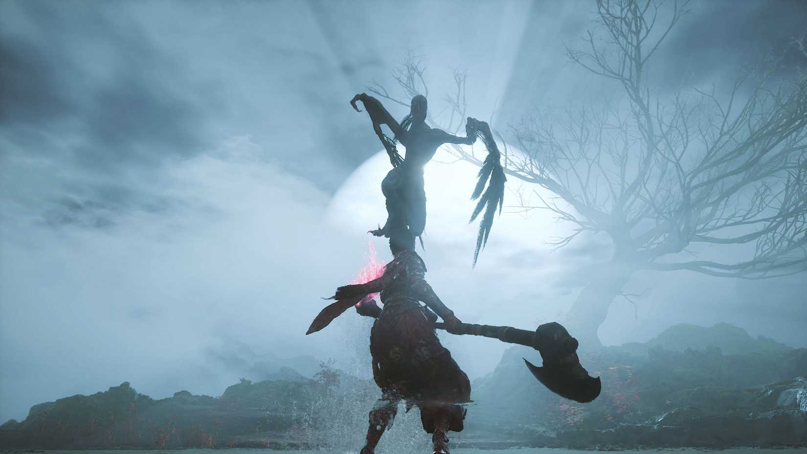Screenshot de Wuchang: Fallen Feathers mostrando combate.