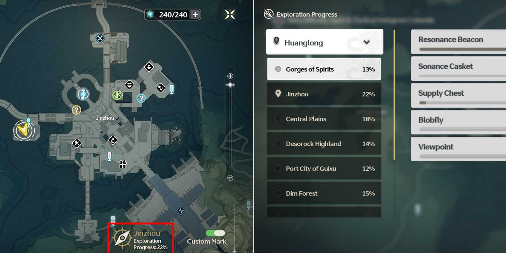 wuthering waves how to check exploration progress