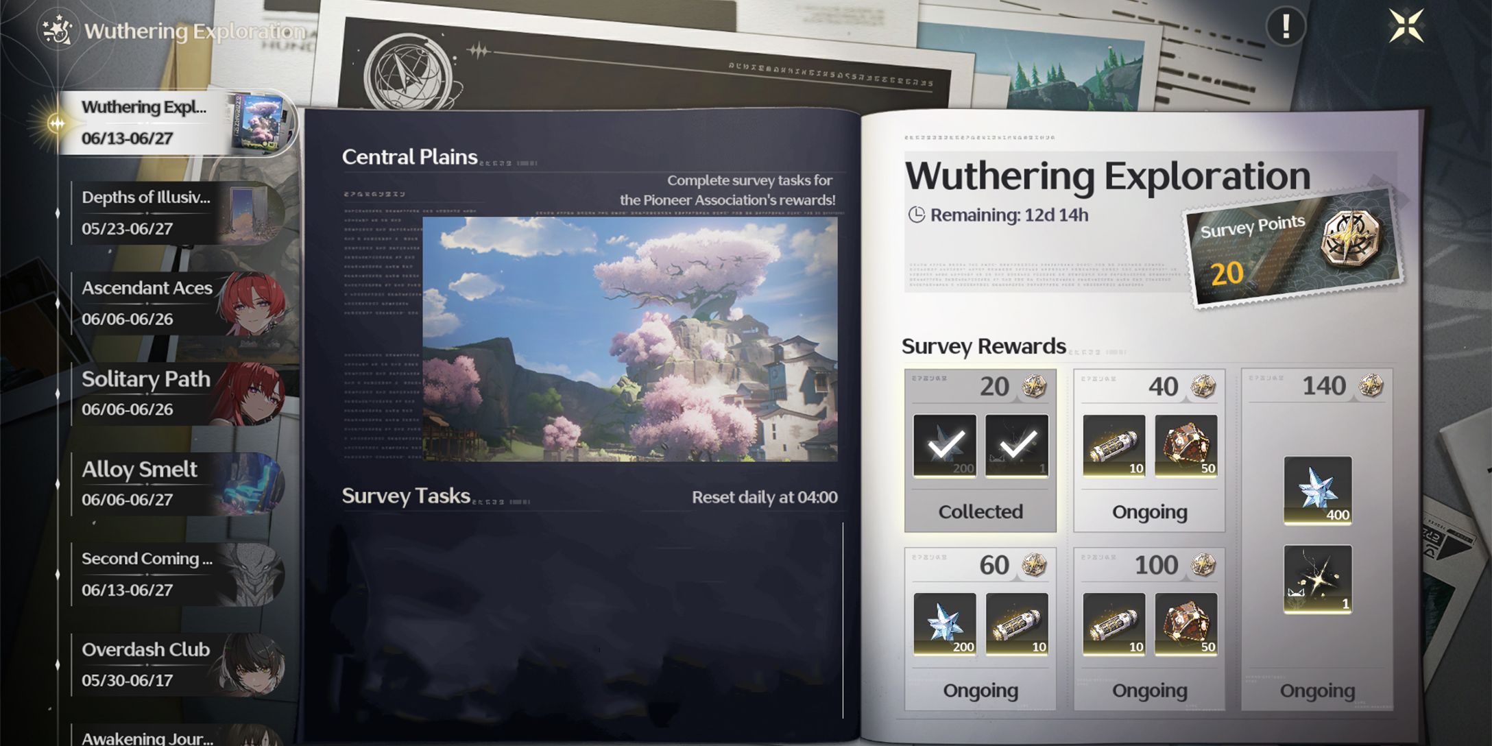 wuwa wuthering waves exploration event survey task central plains