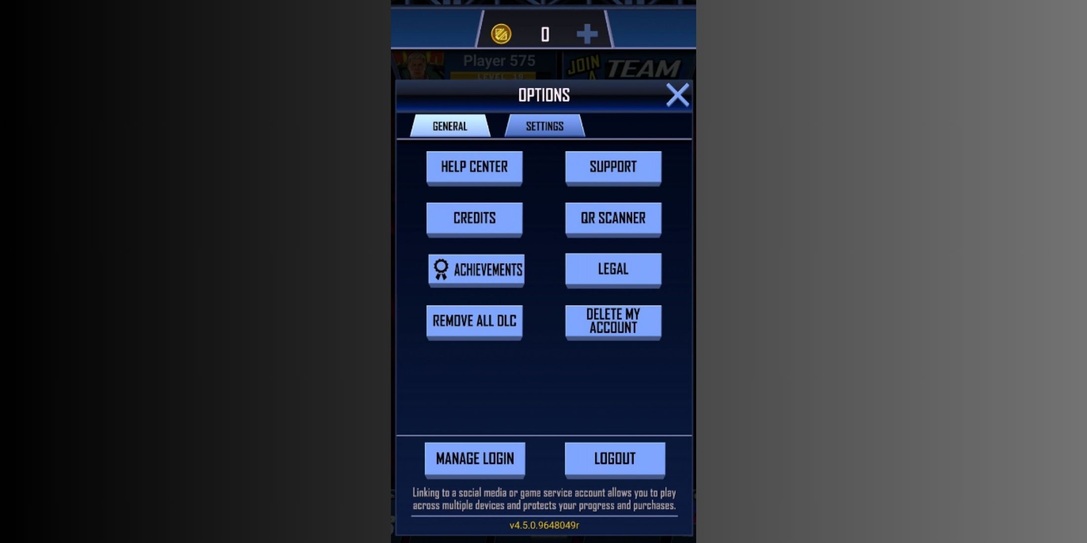 WWE SuperCard options