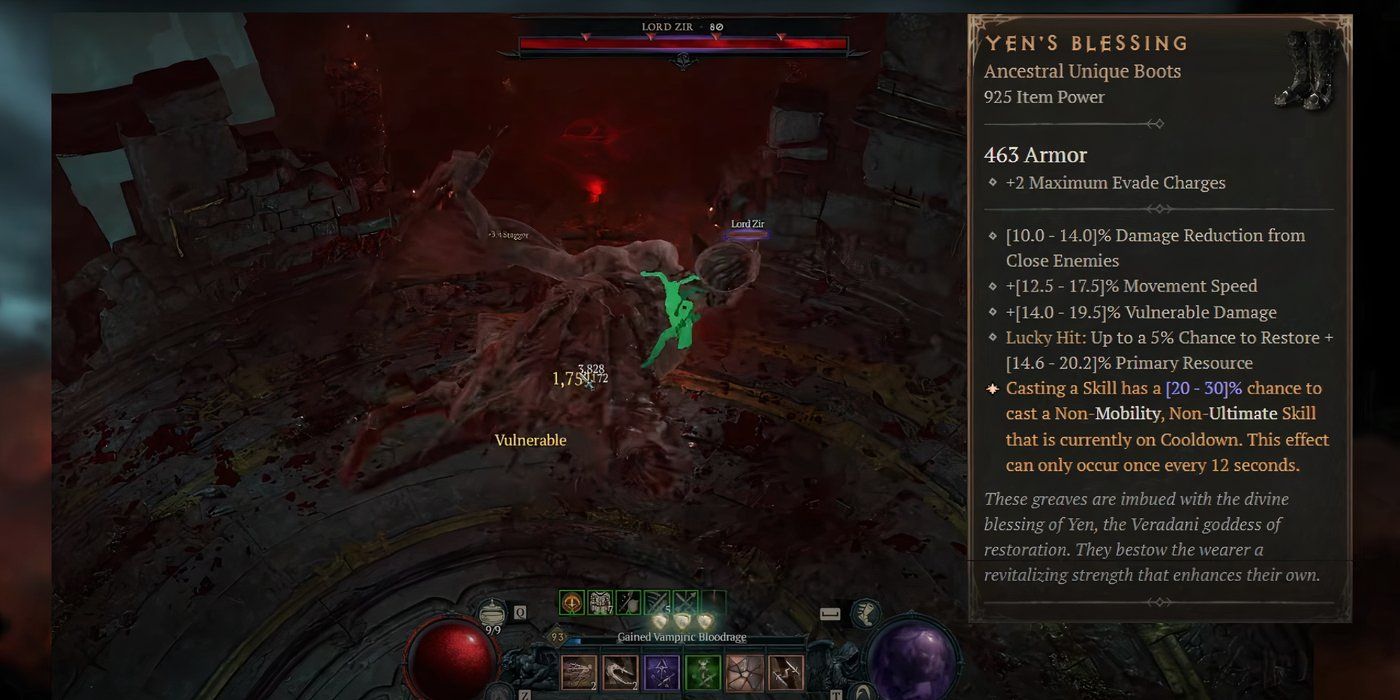 Yens Blessing item stats and battle Diablo 4