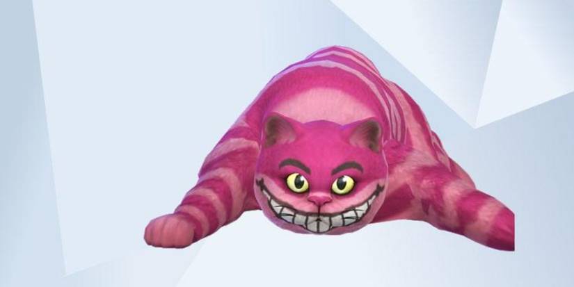An image of the Cheshire Cat recreated in The Sims 4 