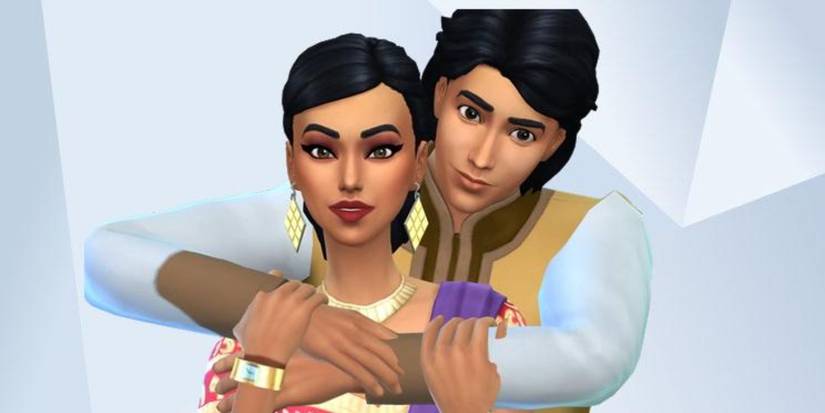 An image of Aladdin and Jasmine from Aladdin in The Sims 4 