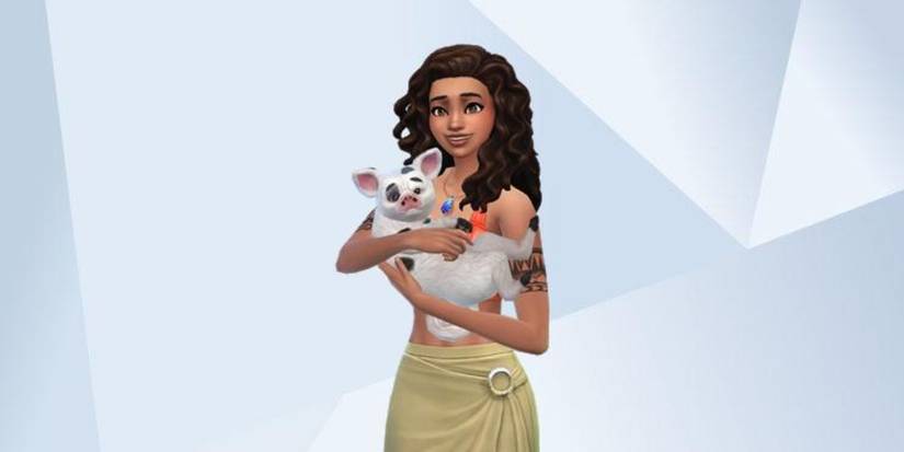 An image of Moana and Pua from Moana in The Sims 4 