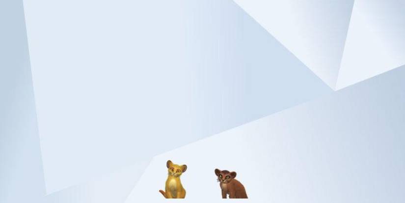 An image of Simba and Kovu from The Lion King and The Lion King 2: Simba's Pride in The Sims 4 