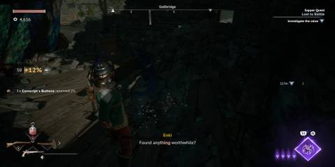 The Player Collecting A Conscript's Button 