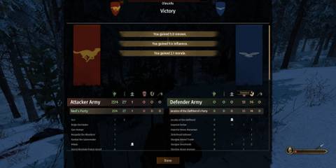 A Victory Screen After Battle 