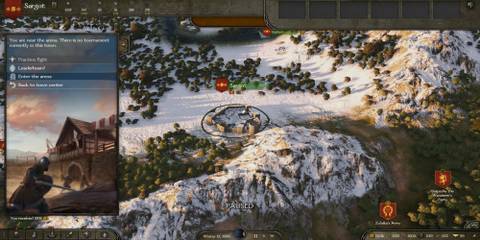 The Player Entering The Arena In Town