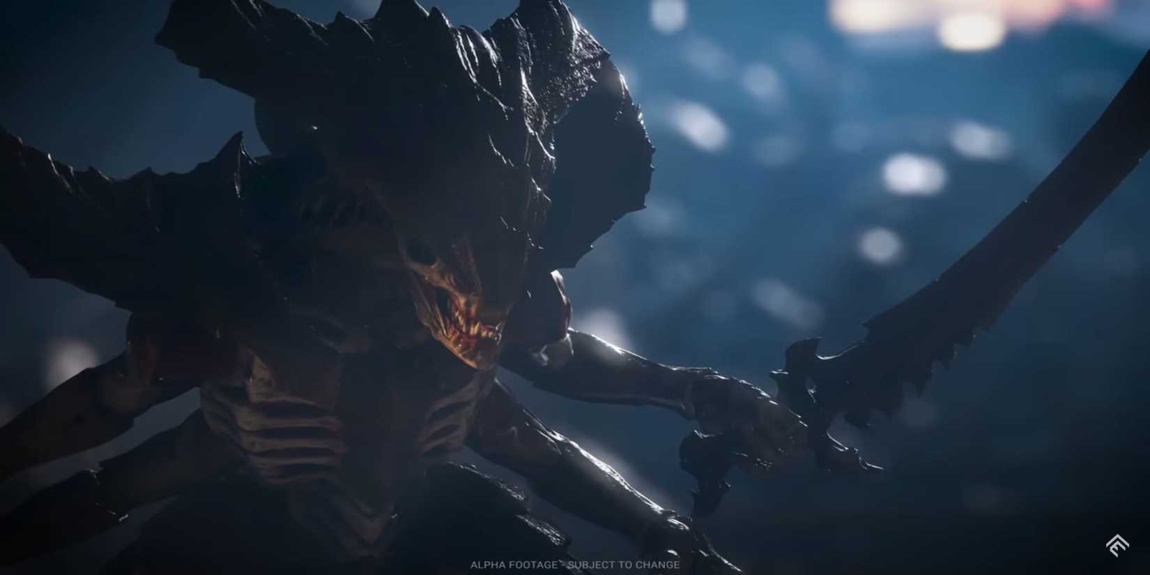 A Tyranid Warrior With A Bone Sword