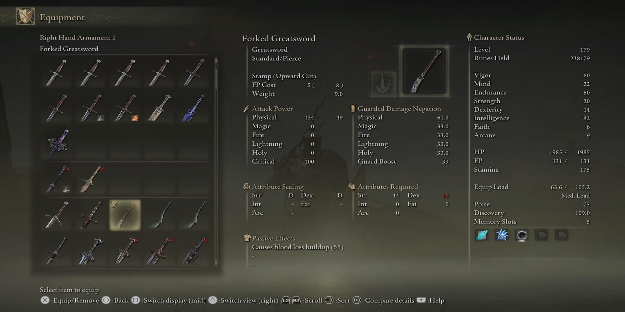 The Forked Greatsword In The Inventory 