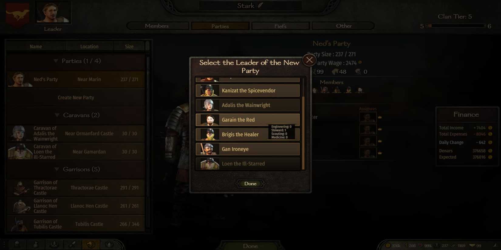 The Player Selecting The Leader Of A Party