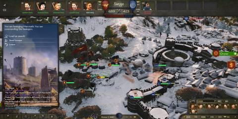 Multiple Trebuchets Attacking A City