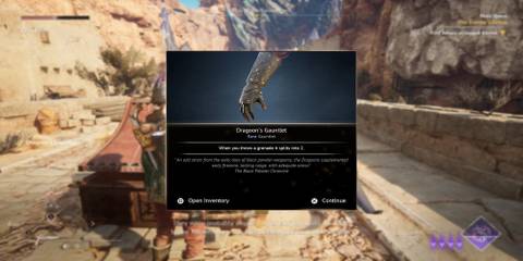 The Player Getting The Dragoon's Gauntlet On The Map 