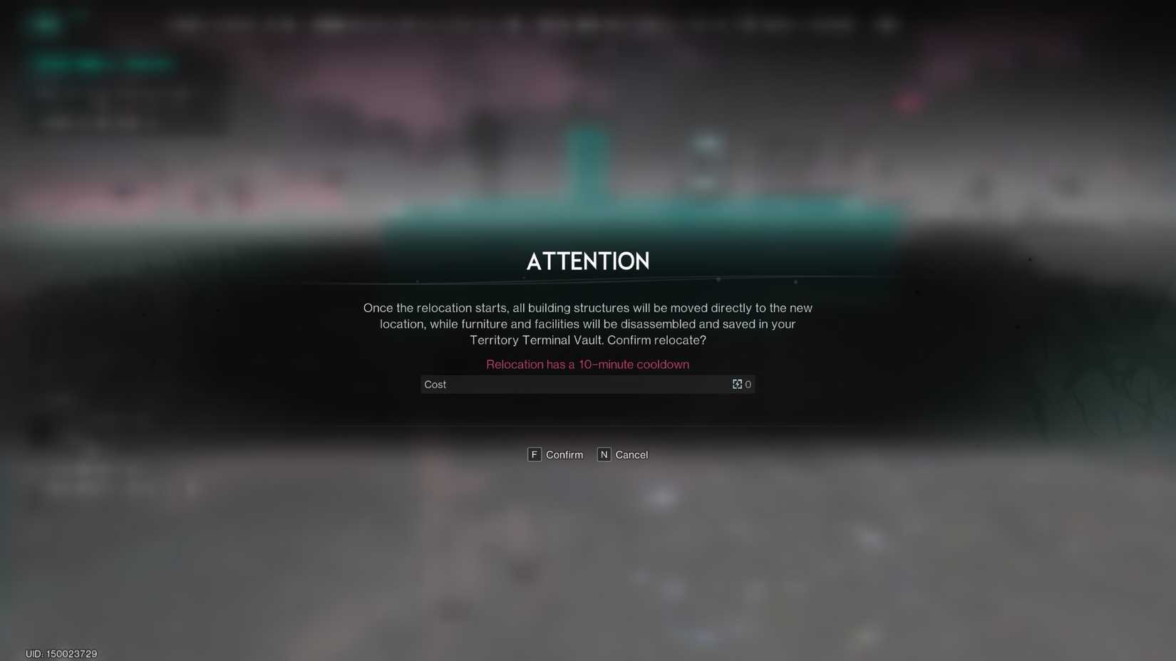 Warning when moving your territory in Once Human