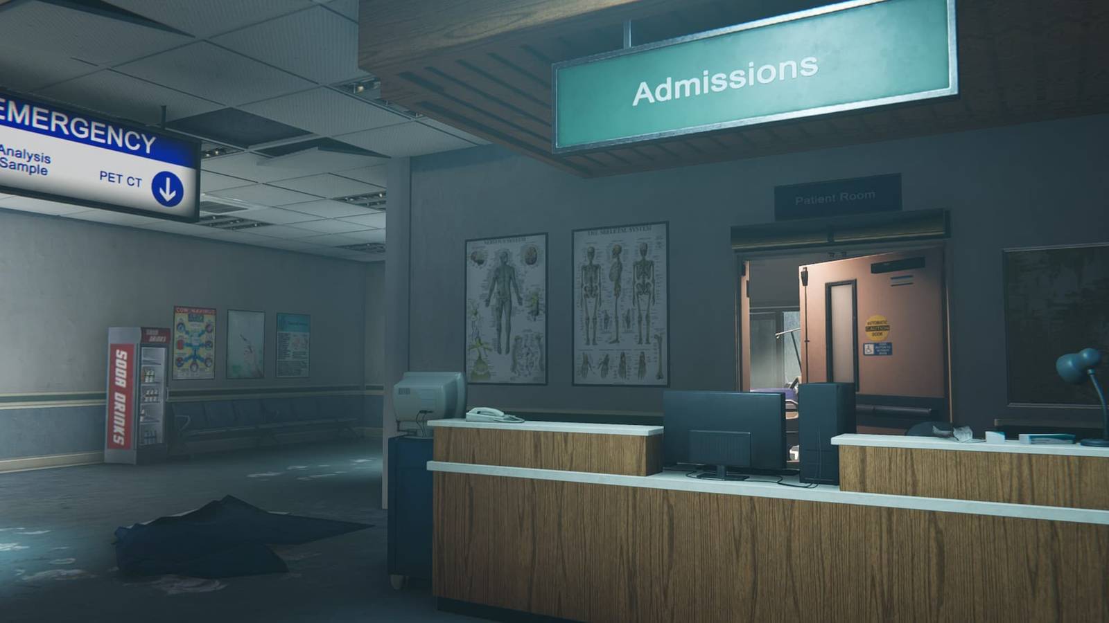 The 2nd floor admissions desk of Dayton Hospital in Once Human