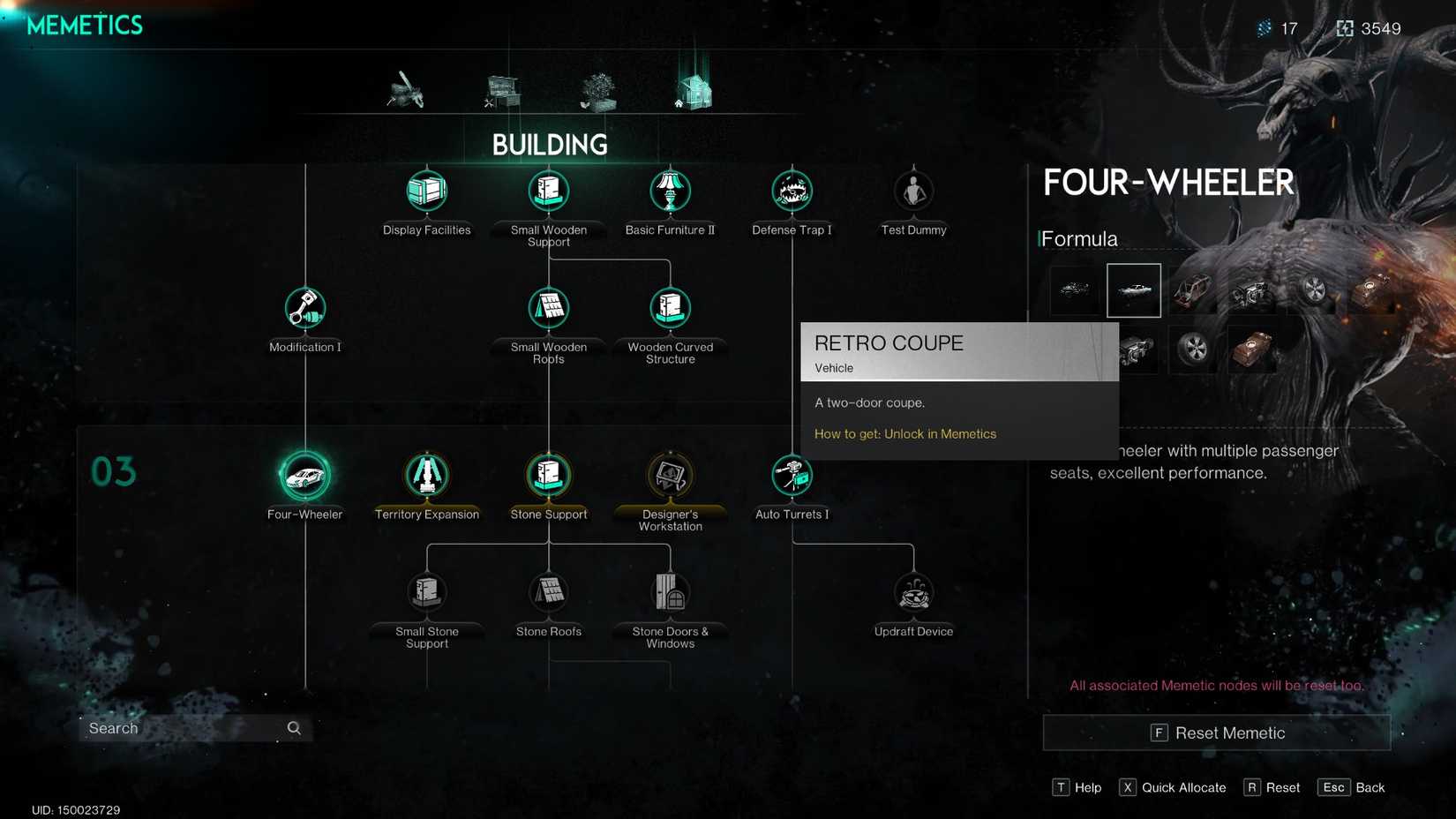 Memetic node for the Retro Coupe in Once Human