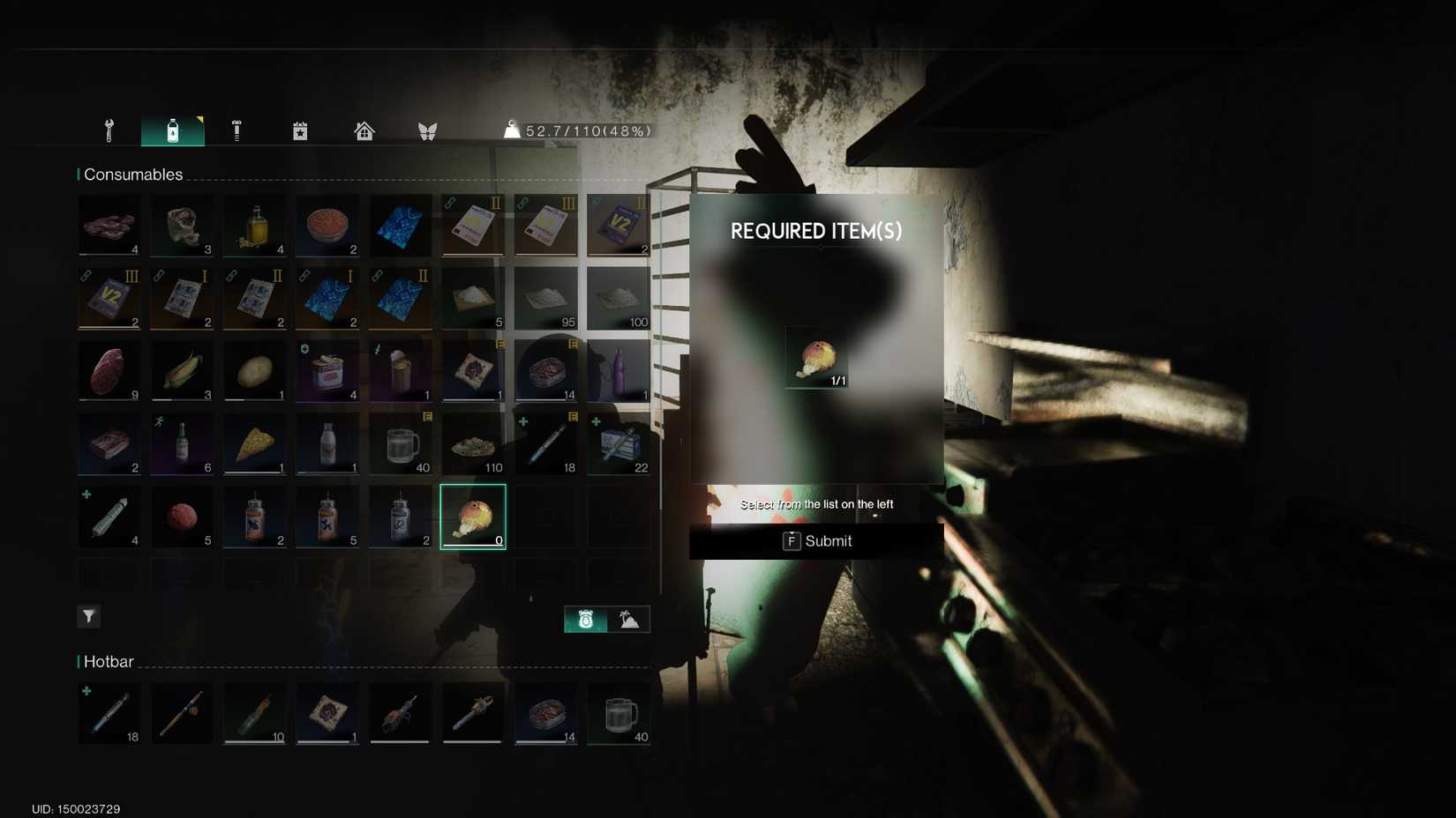 Giving the Chefosaurus a Dried Orange in Once Human