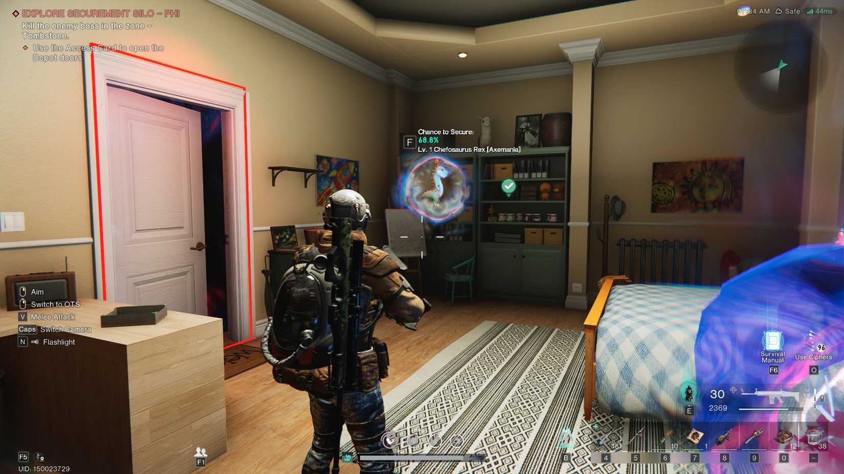 A bubble containing a Chefosaur in Once Human