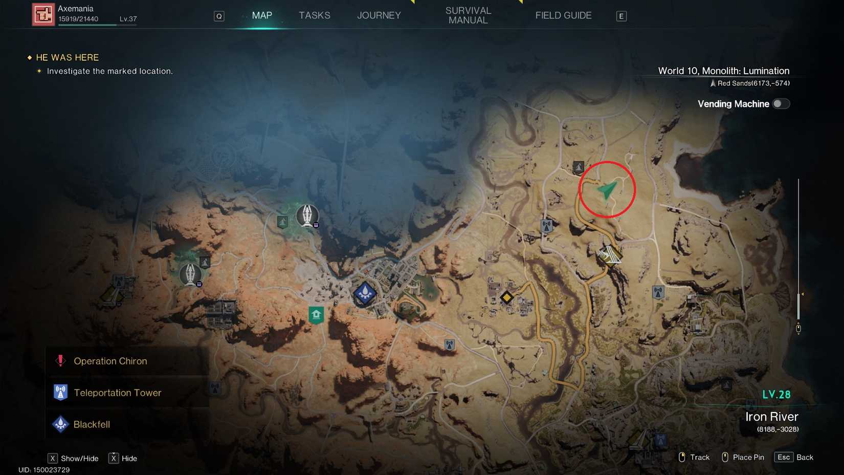 Map location of the Hammer Compensator in Once Human