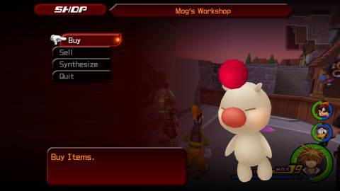 Kingdom Hearts 2 Final Mix - screenshot of moogle vendor