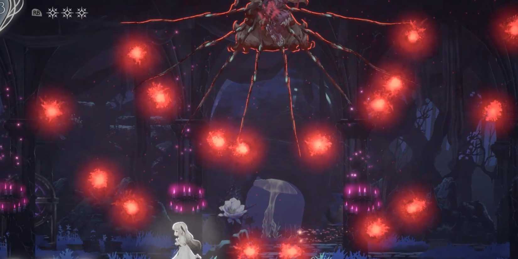 lilly battling a boss in ender lillies
