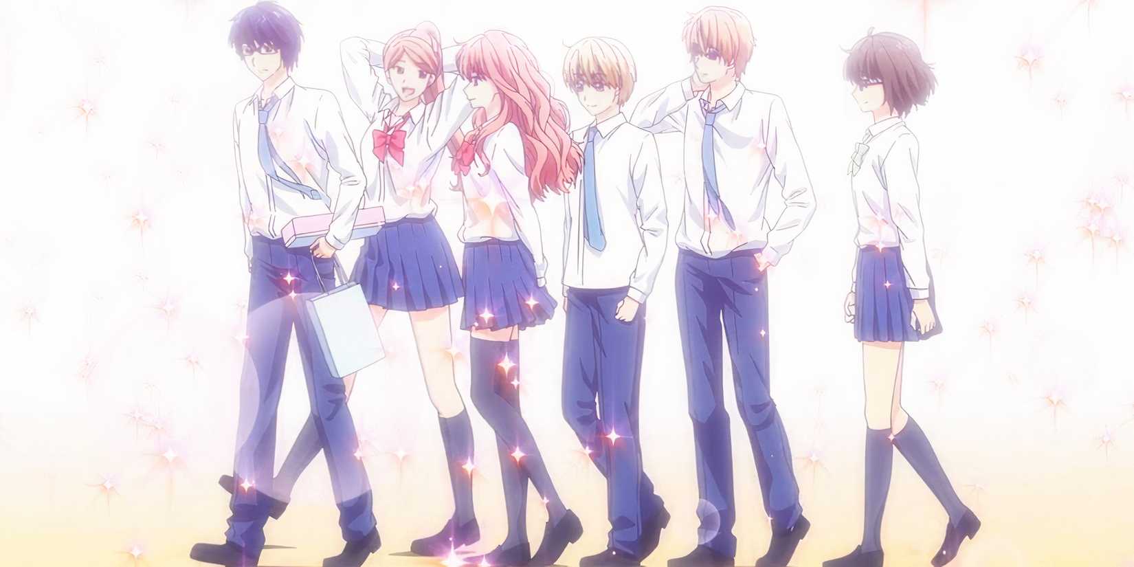 a group of characters walking in 3d kanojo real girl
