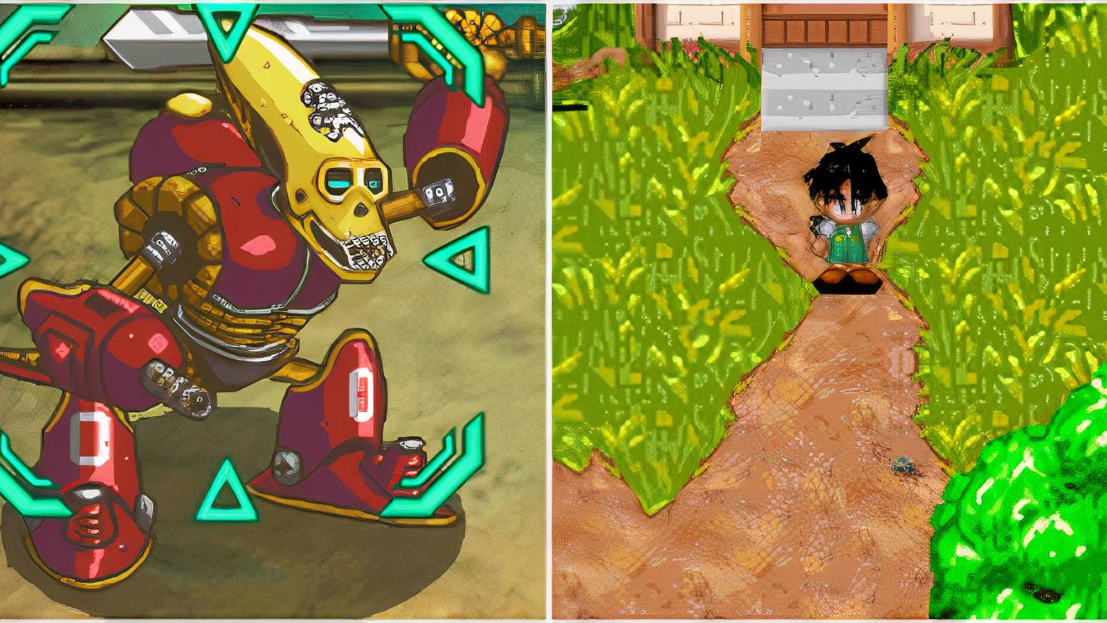 A boss in Dragon Ball Z Attack Of The Saiyans and Exploring the world in Dragon Ball Z The Legacy Of Goku 2