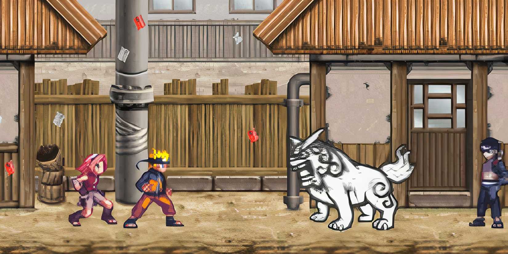 A scene featuring characters in Naruto Shippuden Naruto vs Sasuke