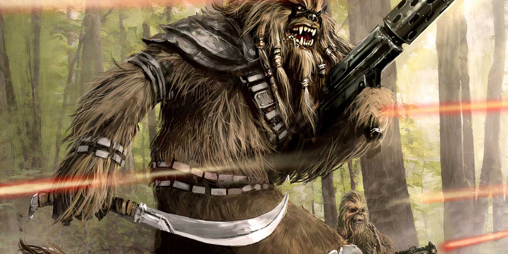 A Wookie Warrior Wielding A Ryyk Blade