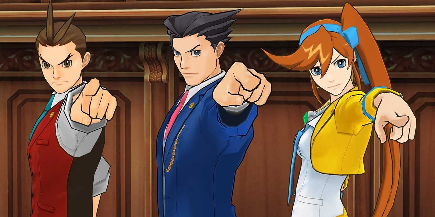 Ace Attorney Games Ranked- AA Dual Destinies characters pointing