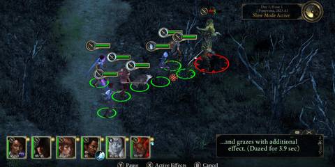 Adventurers battle a tree creature in Pillars of Eternity 1