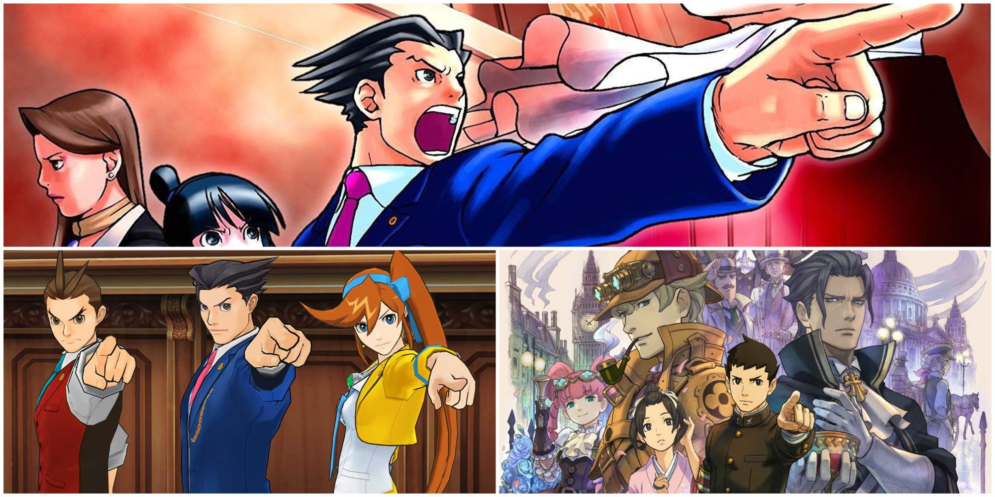 A split image of the best Ace Attorney games