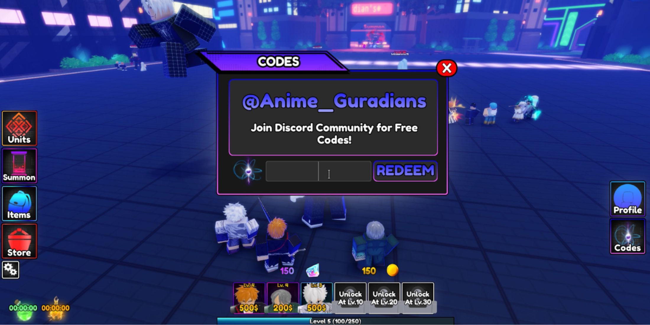 Roblox: Anime Guardians Codes