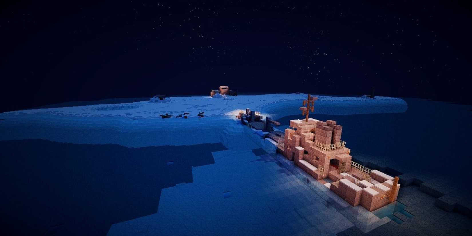 Arctic Map by Icrafting showing a ship wreck in the middle of icy wilderness