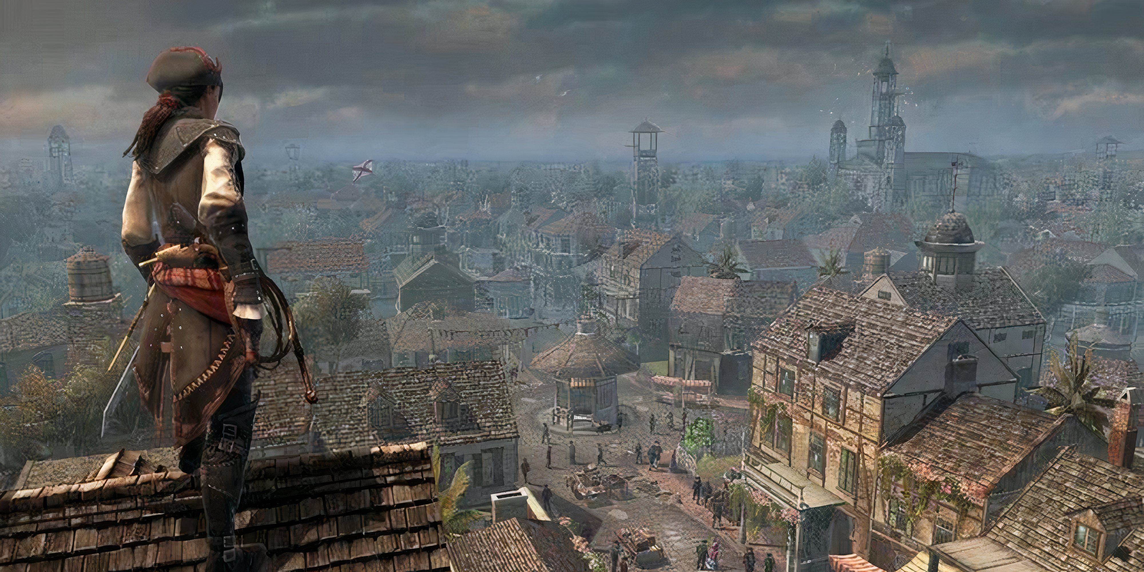 Assassin's Creed 3 Liberation overlooking city