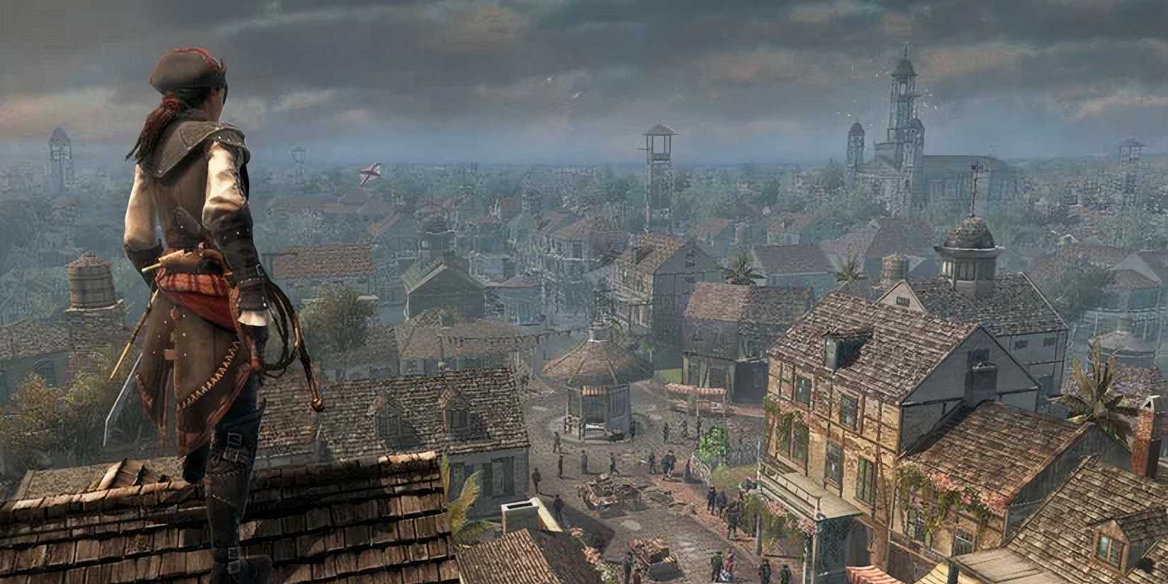 Assassin's Creed 3 Liberation overlooking city