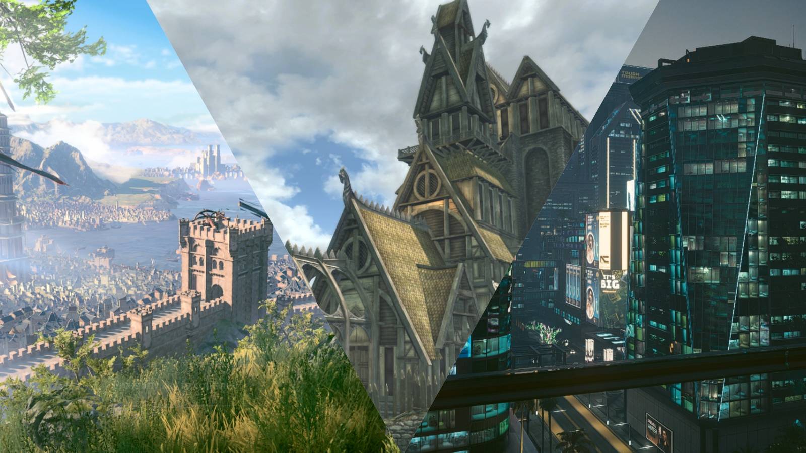 Baldur's Gate, Whiterun and Night City