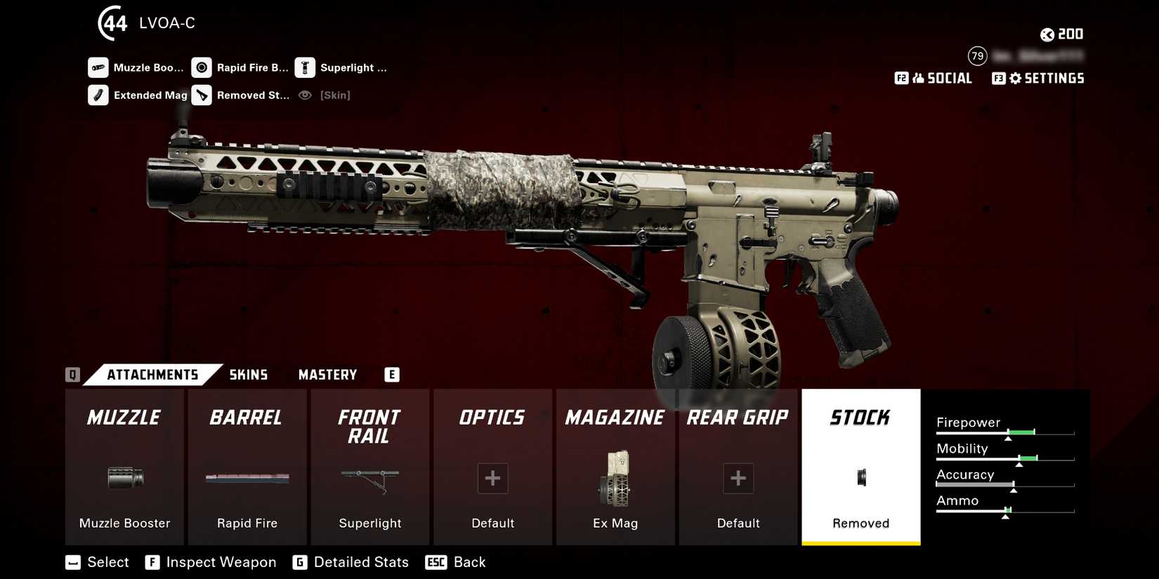 Screenshot showcasing the best close-range LVOA-C build in XDefiant 