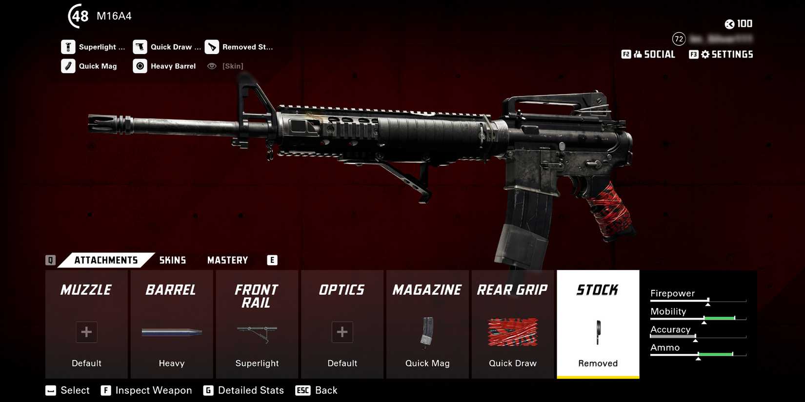 Screenshot showcasing the best close range M16A4 loadout in XDefiant