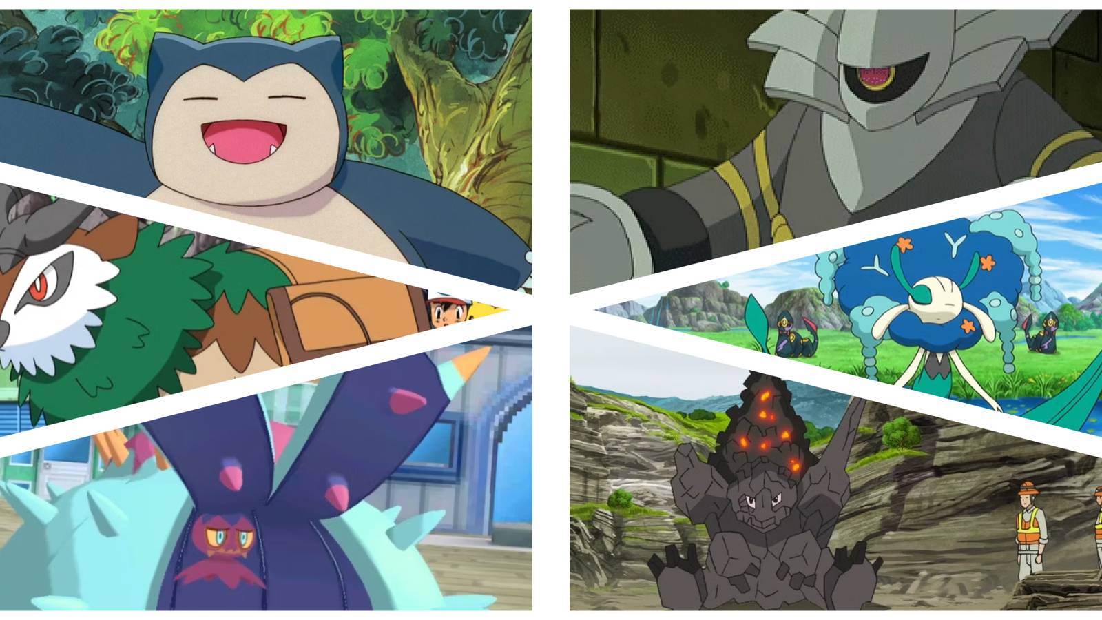 Snorlax, Dusknoir, Florges, Coalossal, Toxapex, and Gogoat in Pokemon