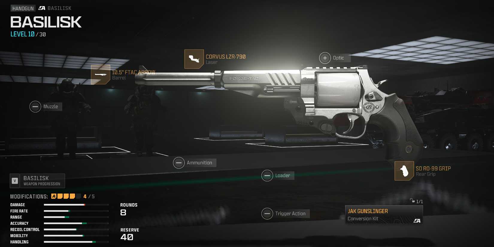 Screenshot showcasing the best JAK Gunslinger Basilisk loadout For Modern Warfare 3 & Warzone 