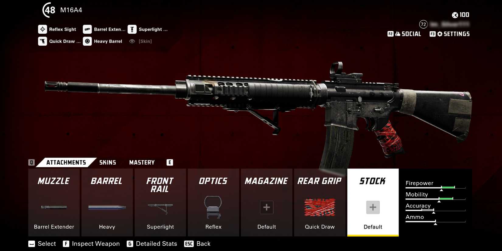 Screenshot showcasing the best long range build for the M16A4 in XDefiant