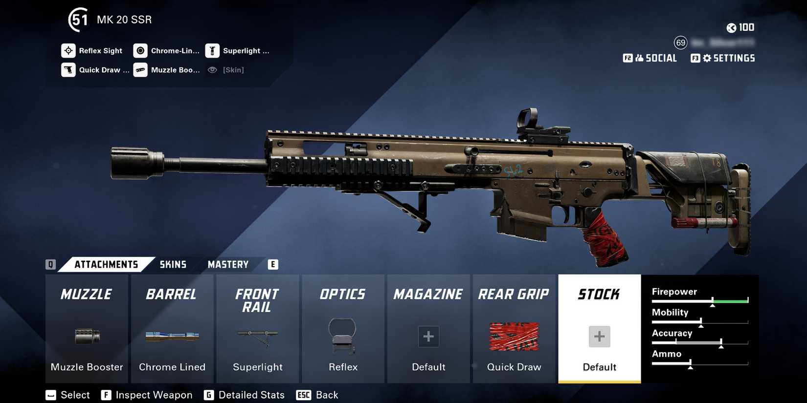 Screenshot showcasing the best MK 20 SSR for long-range gunfights in XDefiant 