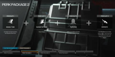 Screenshot showcasing the best Perk Package in Warzone 